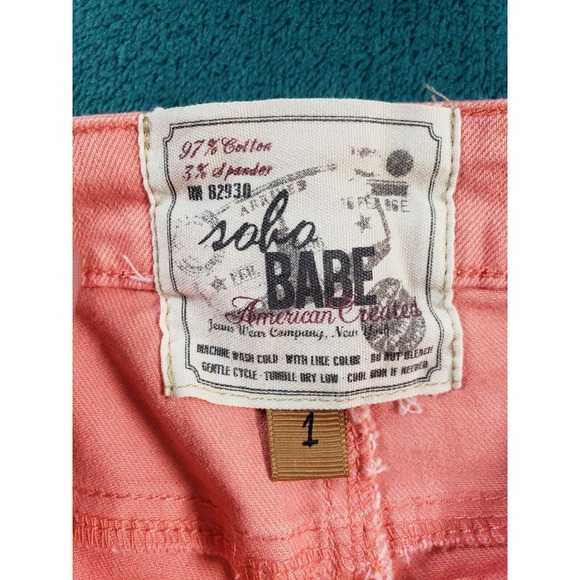 Soho Babe Jeans Sz 1 Womens Pink Mid Rise Skinny Distressed Stretch Ladies NWT - Picture 5 of 13